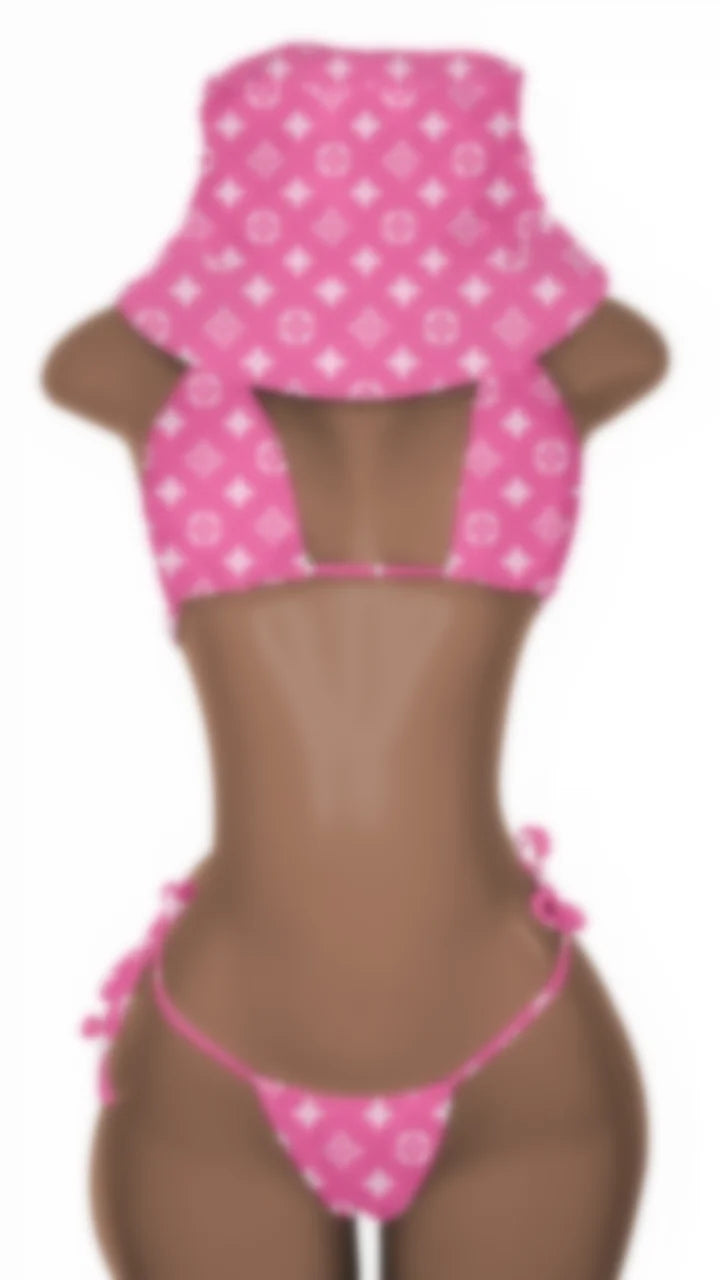 New Push up Bikini Set with Matching Bucket Hat