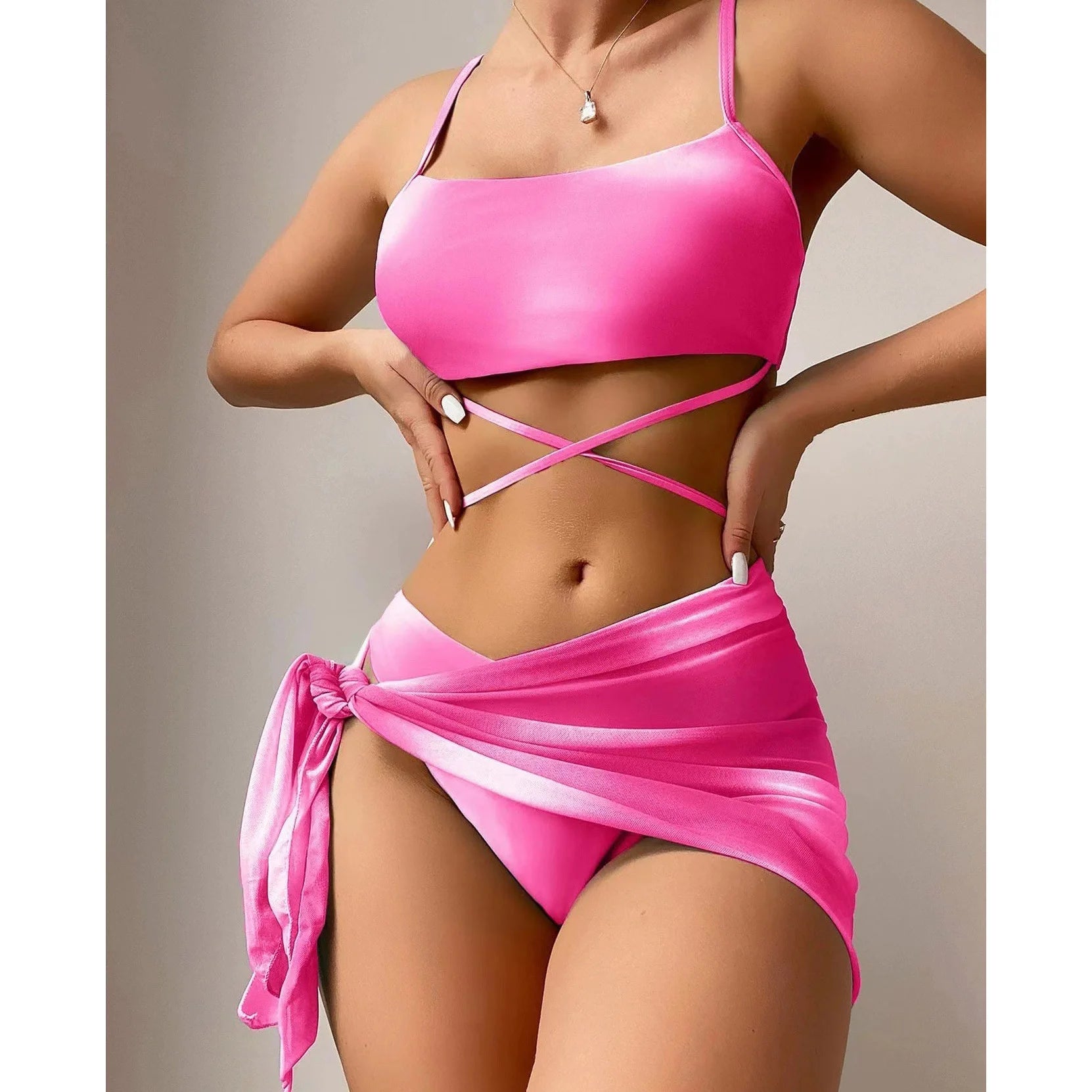 New Tie Dyed Split Bikini 3-Piece Set