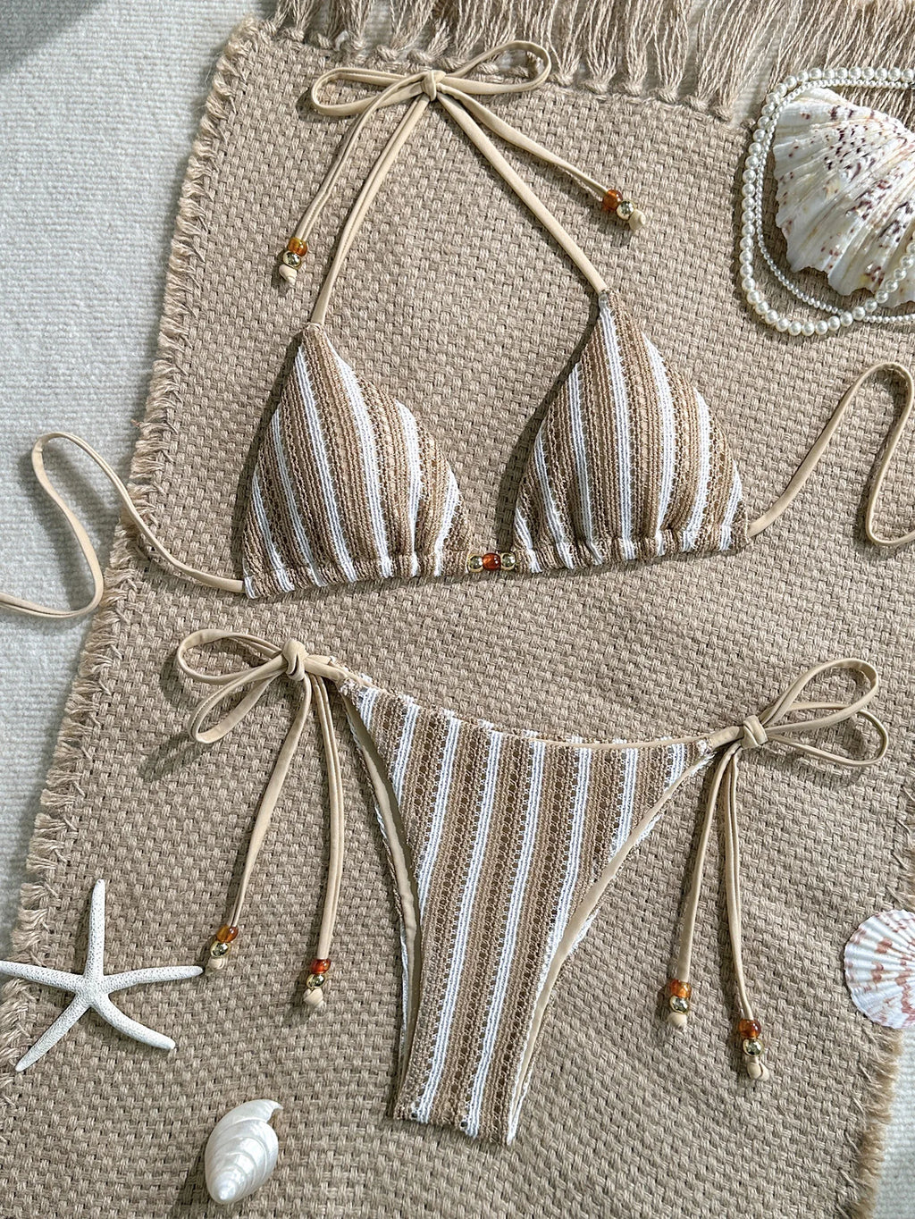 New Solid Knit Two Piece Bikini