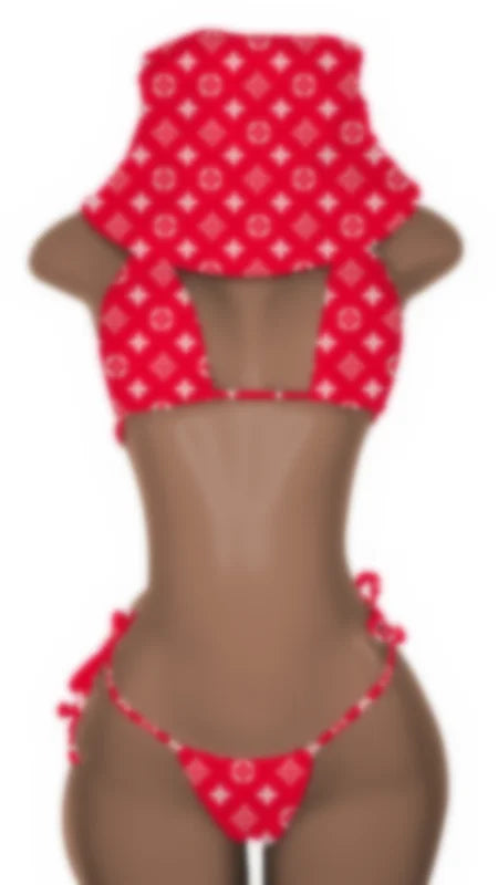 New Push up Bikini Set with Matching Bucket Hat