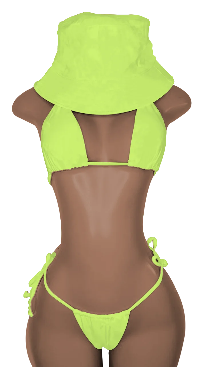 New Push up Bikini Set with Matching Bucket Hat