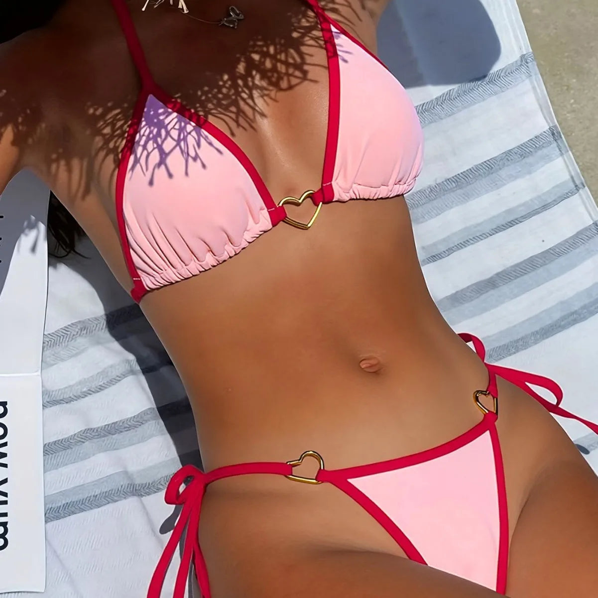 New Heart Halter neck Triangle bikini Set