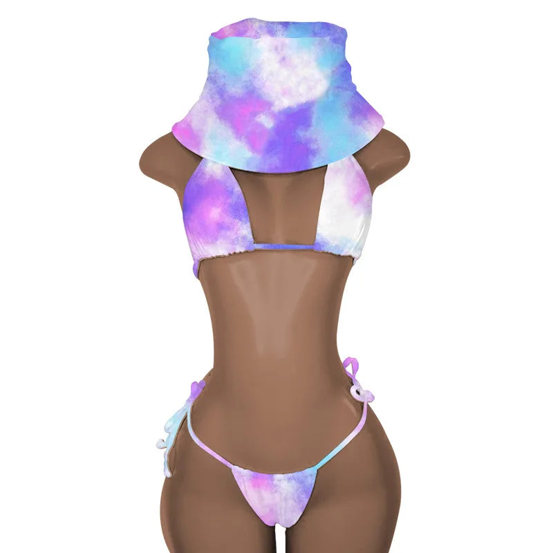 New Push up Bikini Set with Matching Bucket Hat