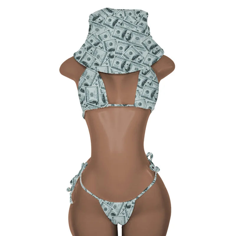 New Push up Bikini Set with Matching Bucket Hat