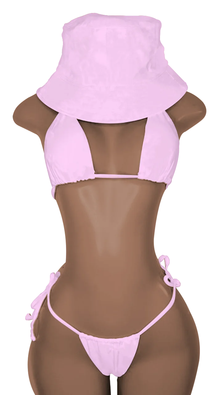 New Push up Bikini Set with Matching Bucket Hat