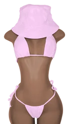 New Push up Bikini Set with Matching Bucket Hat