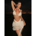 New 3-Piece Bikini Set Push up Pleated Backless