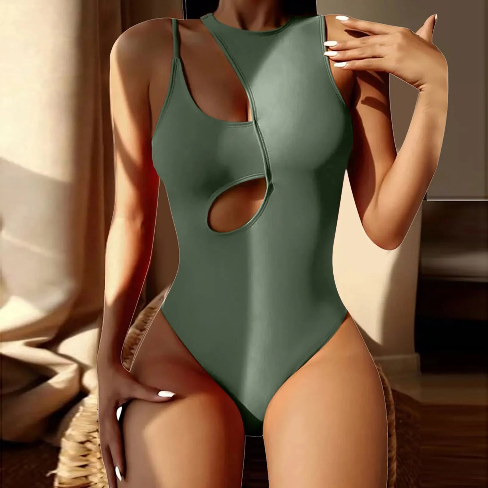 New High Waisted Cut Out Swimsuit
