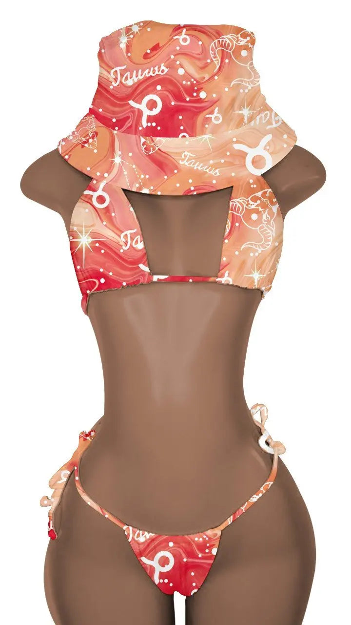 New Push up Bikini Set with Matching Bucket Hat