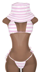 New Push up Bikini Set with Matching Bucket Hat