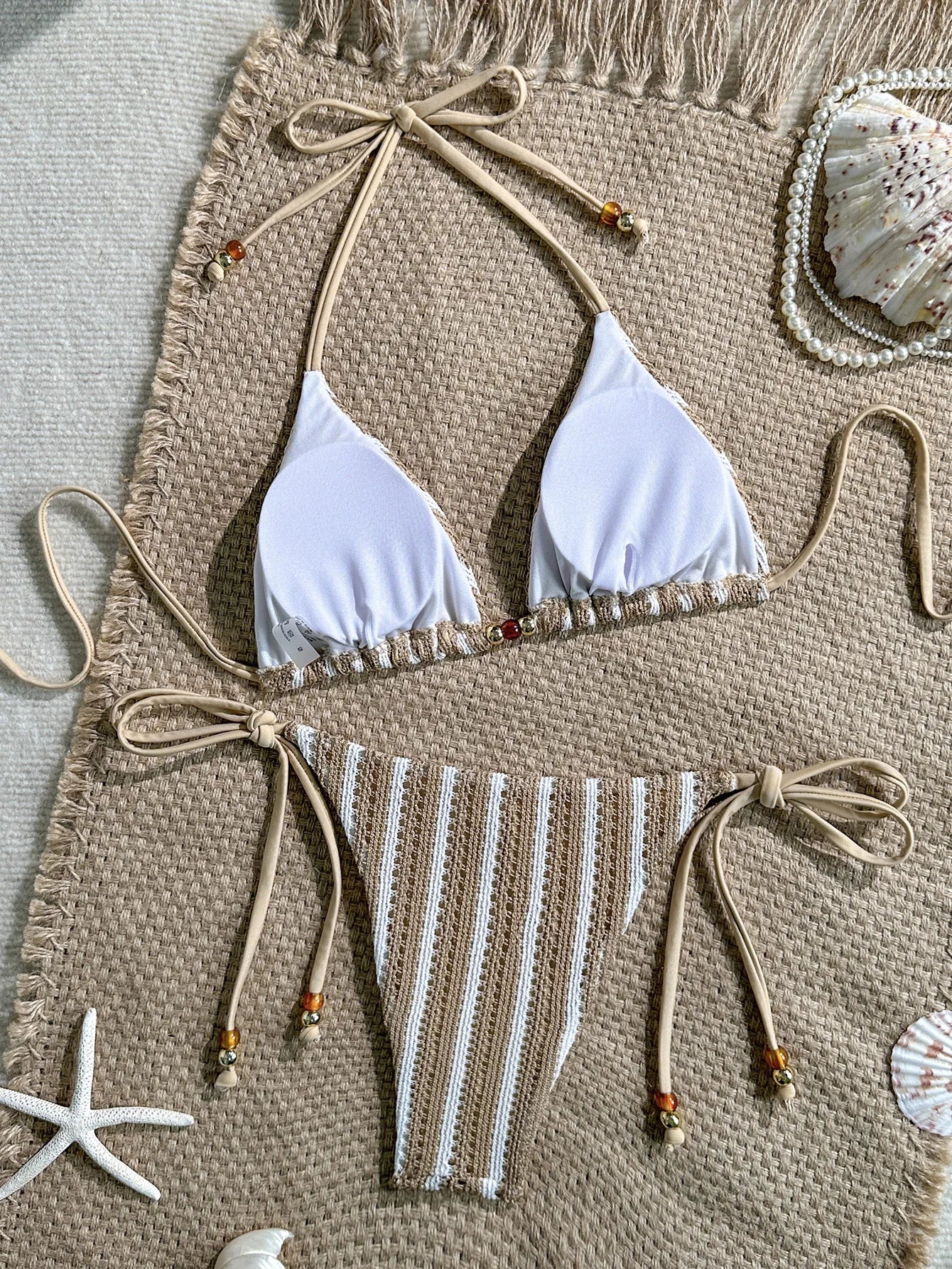 New Solid Knit Two Piece Bikini