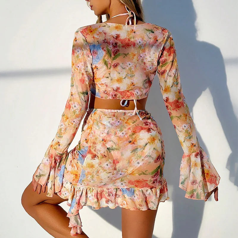 New Printed Bikini Four-piece