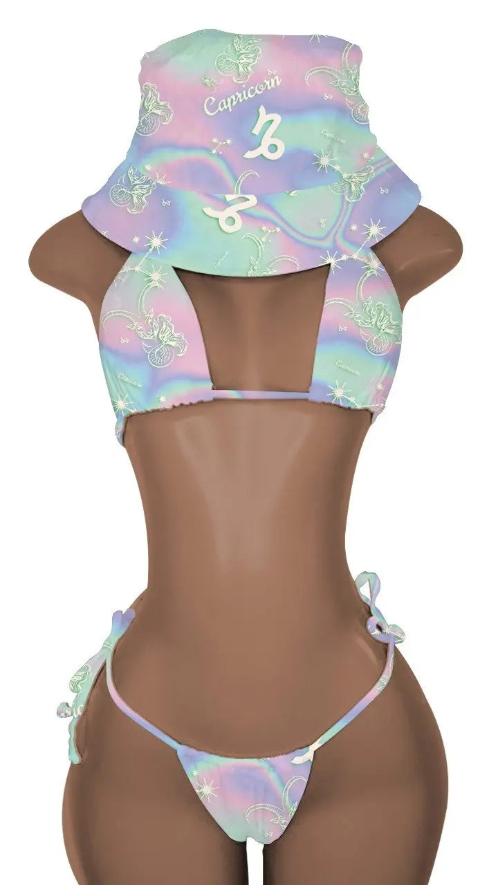New Push up Bikini Set with Matching Bucket Hat