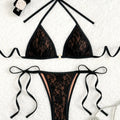 New Black Lace Tie Strap Bikini